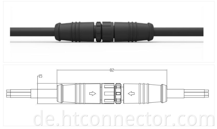 Waterproof connector with nylon rubber nut